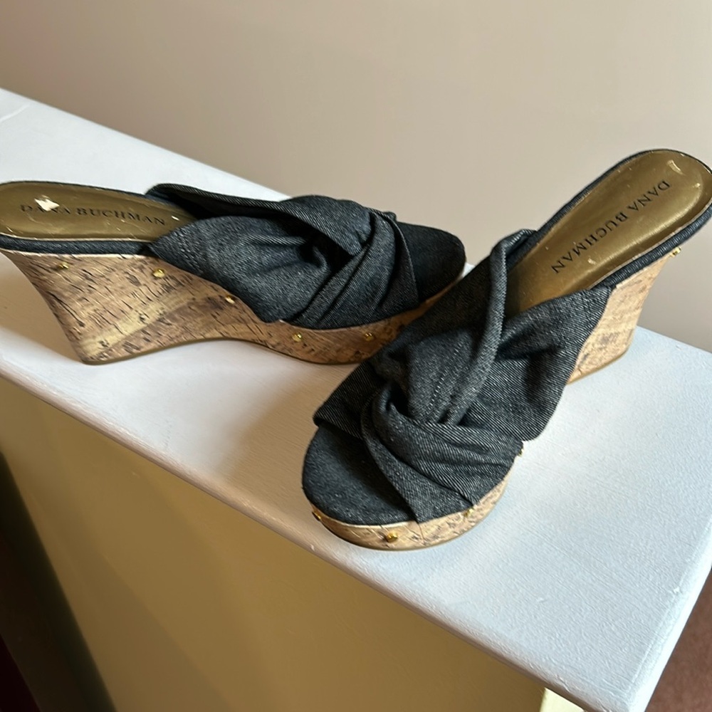 Dana Buchman denim wedge. Fits like a 6.5